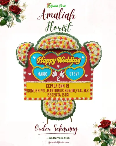 Karangan Papan Bunga Pernikahan di Pringapus